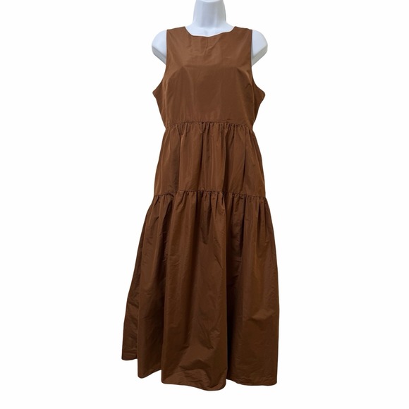 Wilfred Dresses & Skirts - Wilfred Aritzia Tiered Midi Dress Size S Chocolate Brown Event Wedding Guest
